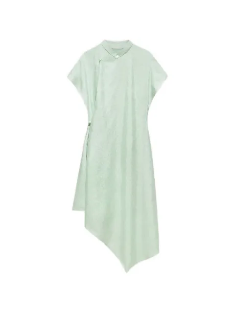 Shanghai Tang Tang jacquard asymmetric dress Green Z2WRD462LK