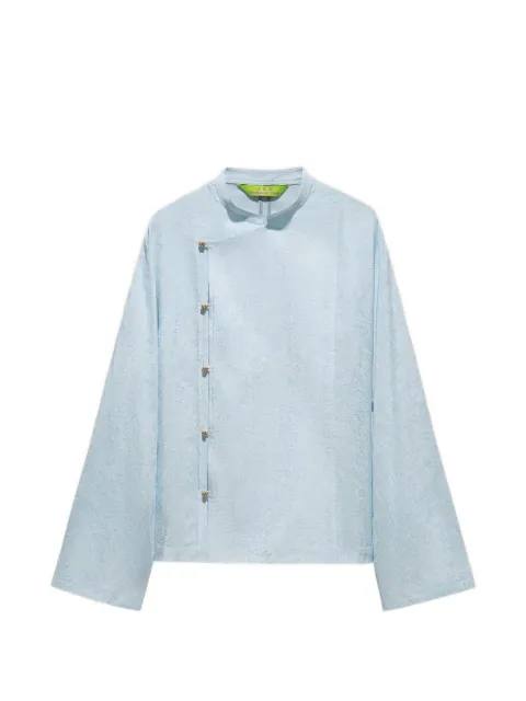 Shanghai Tang Tang jacquard-effect blouse Blue Z2WRB458PT