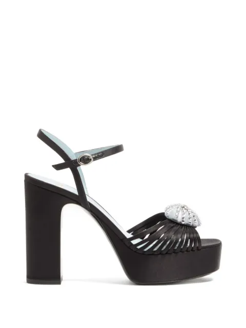 Valentino Garavani Coeur Royal platform sandals in satin 115mm Black WS0LY2YIP