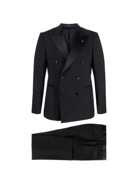 Tagliatore double-breasted peak-lapel suit Blue SFBR10A01LIS060004