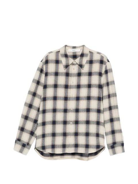 Séfr Wes check-pattern long-sleeve shirt Neutrals MSS26WES