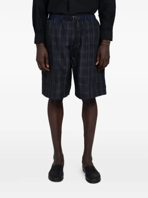 Comme des Garçons Homme check-pattern belted shorts Blue HQP027