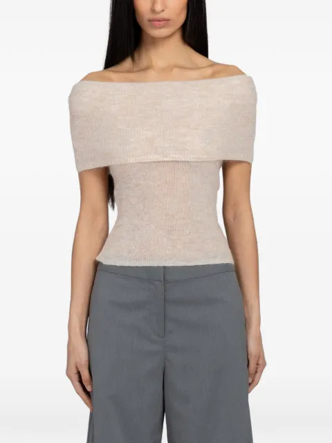SAMSOE SAMSOE Sahera off-the-shoulder foldover top Neutrals F26100167