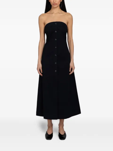 SAMSOE SAMSOE Sahya strapless button-front dress Black F26100114
