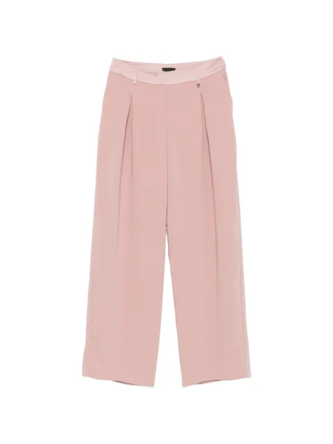 LIU JO pleated satin-trim trousers Pink CA6169TS114