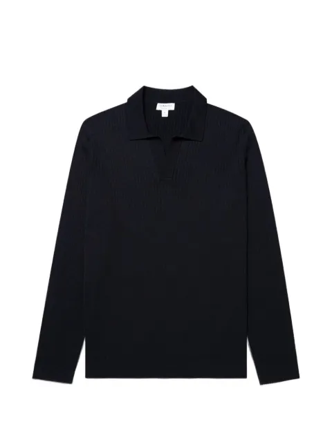 Sunspel ribbed-knit long-sleeve sweater Blue MPOL8298BUAAM