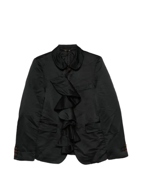 Black Comme Des Garçons ruffle-trimmed Peter Pan-collar jacket Black 1QJ016