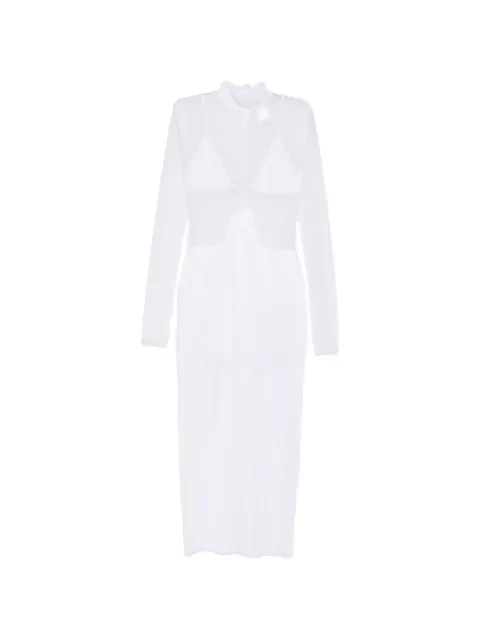 Mazzei Margherita mesh-panelled dress White 6LT68