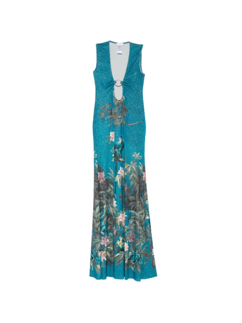 Mazzei patterned cut-out maxi dress Blue JS80