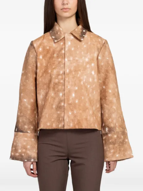 St. Agni Fawn-print single-breasted jacket Brown S2624200AMD