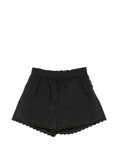 Cecilie Bahnsen scalloped-edge floral-embellished shorts Black 26RTW18006