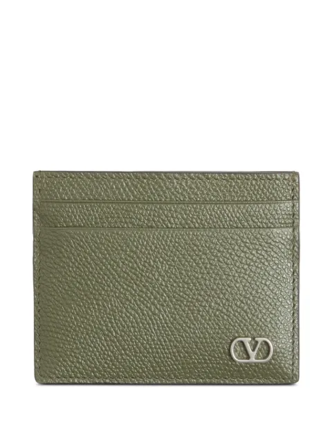 Valentino Garavani VLogo Signature cardholder in grainy calfskin Green YP0AP4UAG