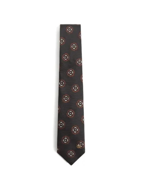 Valentino Garavani Valentie silk jacquard tie with geometric pattern Black YEV195YQS