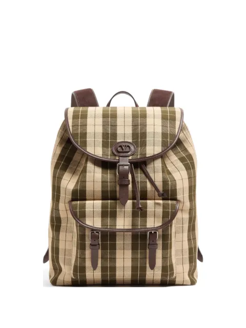 Valentino Garavani Antibes backpack in check fabric Neutrals YB0T63RDZ