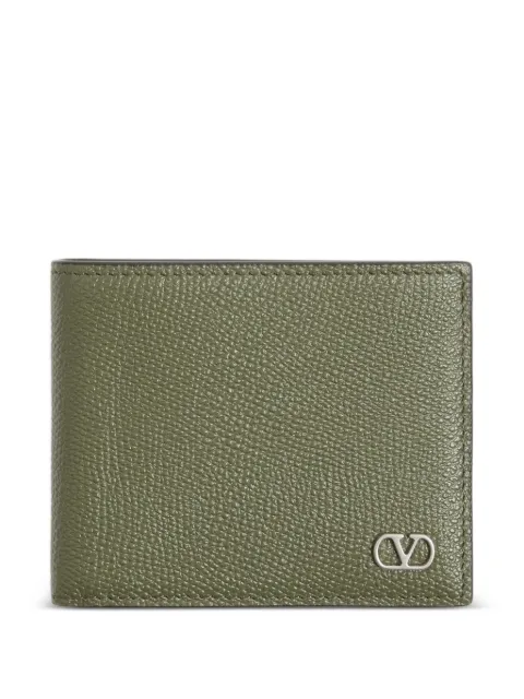 Valentino Garavani VLogo Signature grainy calfskin wallet Green YP0AP3UAG