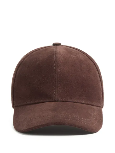 Valentino Garavani baseball cap VLogo signature in suede Brown YHDA51NUX