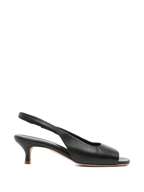 lorena paggi peep-toe slingback pumps Black 61600