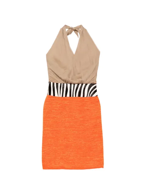 Dolce & Gabbana Pre-Owned zebra printed colour-block dress Neutrals CSVM9173