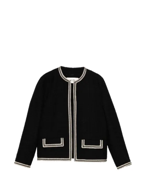 Celine Pre-Owned Chasseur Braided Tweed Jacket Black CSVM9139