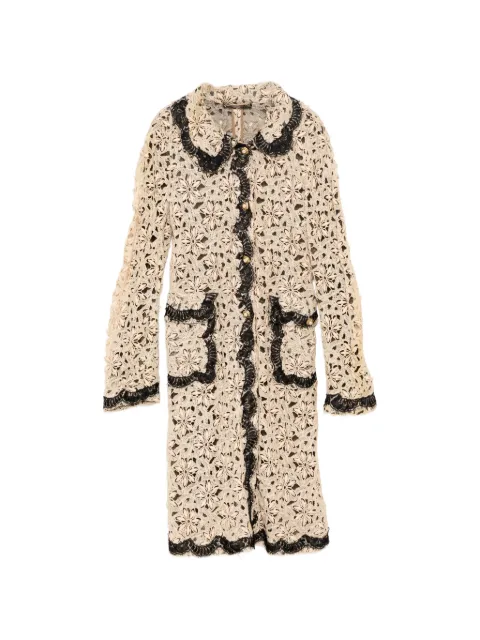 Dolce & Gabbana Pre-Owned floral crochet laced coat Neutrals CSVM9165
