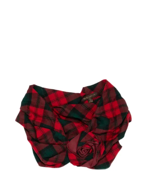 Louis Vuitton Pre-Owned Tartan mini cape with rosette Red CSVM9157