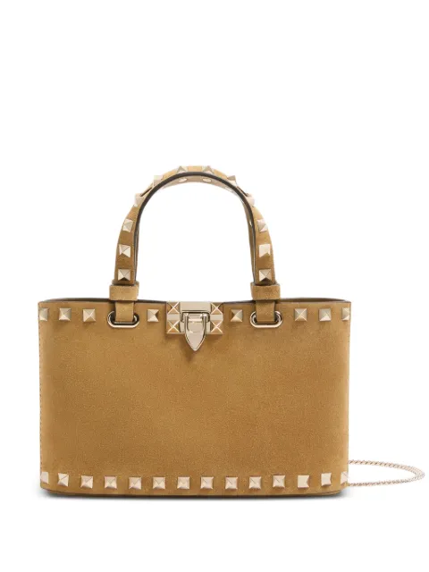 Valentino Garavani Rockstud mini suede shopping bag Neutrals WP0AT0KQQ