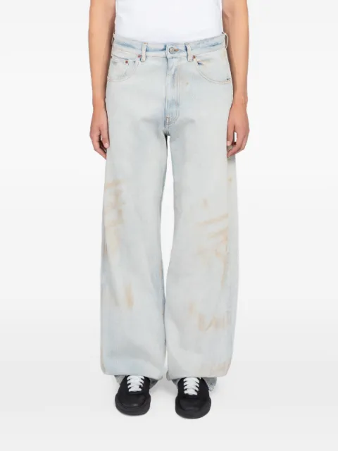 Maison Margiela whiskered faded-effect wide-leg jeans Blue S52LA0243M30018982