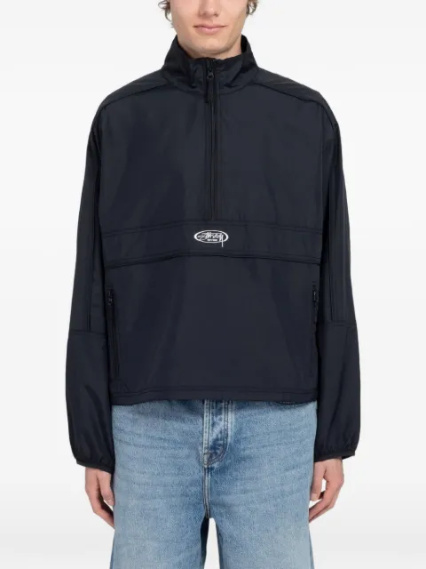 Stüssy logo-print quarter-zip jacket Blue 115905