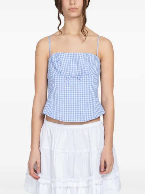 Sandy Liang Hotaru gingham-check top Blue S25T025F065