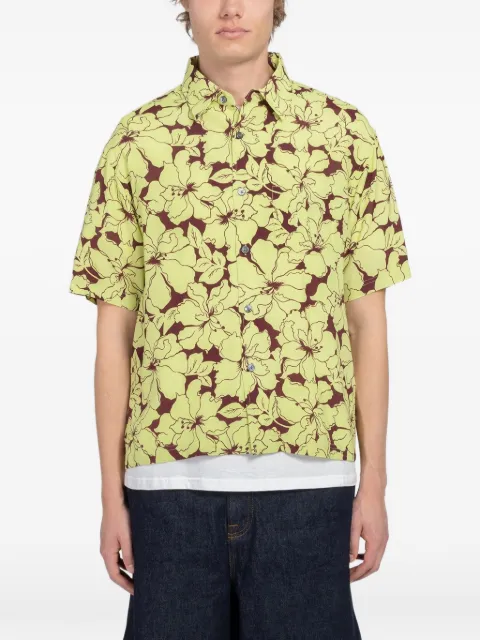 Stüssy floral-detail buttoned shirt Green 1110386