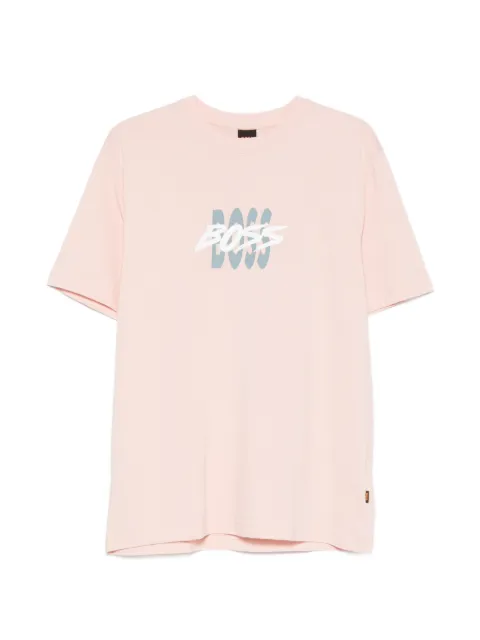 BOSS logo-artwork T-shirt in cotton jersey Pink 50561850