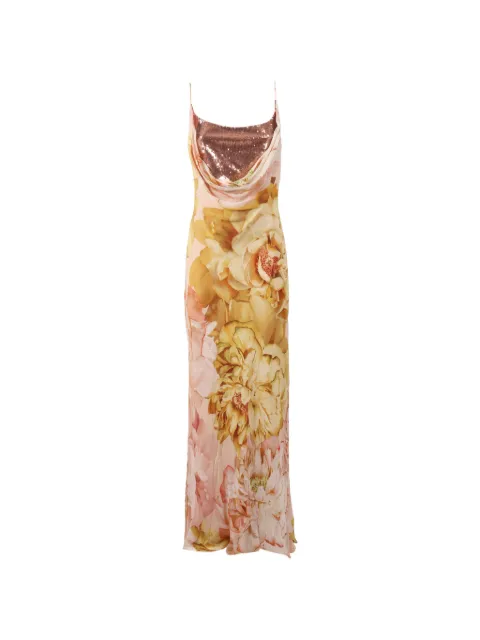 Clips sequin-embellished floral-print maxi dress Pink E0944243