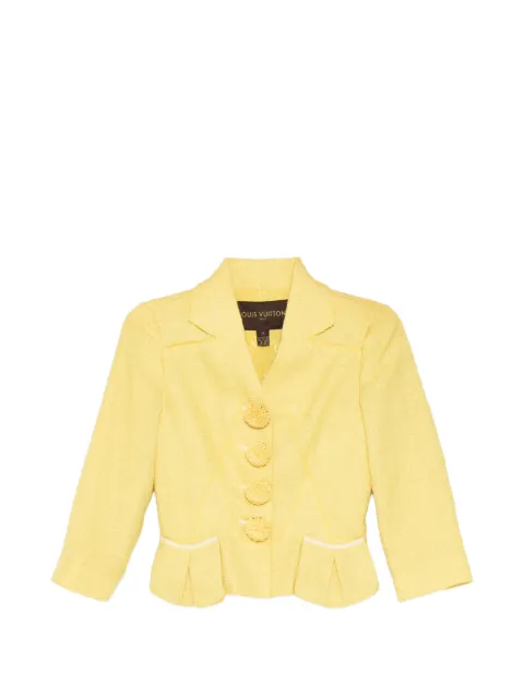 Louis Vuitton Pre-Owned tweed cropped blazer Yellow CSVM9155