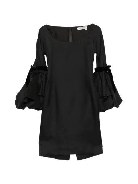 Saint Laurent Pre-Owned 2002 Silk Gothic Bell Sleeve Dress Black CSVM9146
