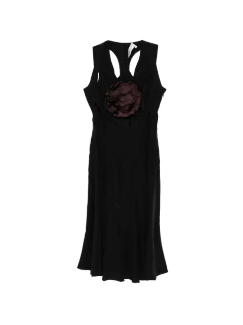 Saint Laurent Pre-Owned appliqué-detail midi dress Black CSVM9145