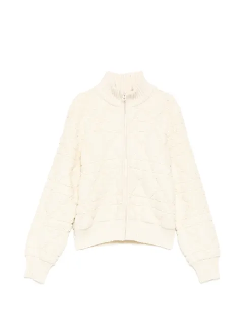 Christian Dior Pre-Owned Macrocannage Zipped Cardigan Neutrals CSVM9137
