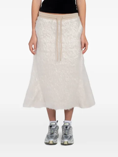 Open YY faux-fur midi skirt Neutrals YY244SK002