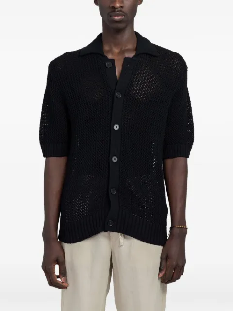 MINIMUM Kairo open-knit short-sleeve shirt Black 245304550