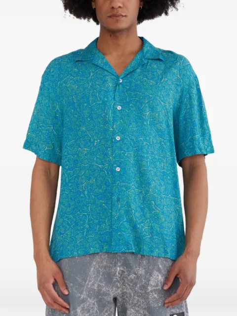 Pas de Mer graphic-print short-sleeve shirt Blue PDMSS2447