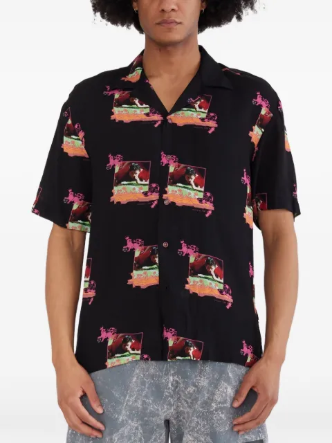 Pas de Mer Robbie Flower shirt Black PADPDMSS2428