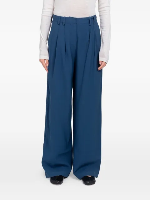 MINIMUM Lunay pleated wide-leg trousers Blue 243844429