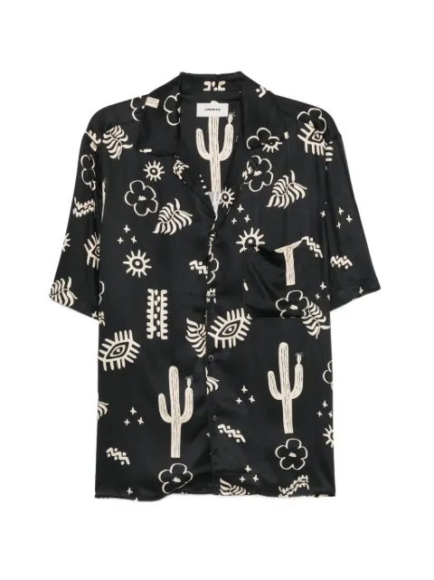 A Paper Kid graphic-print short-sleeve shirt Black S6PKMASI127