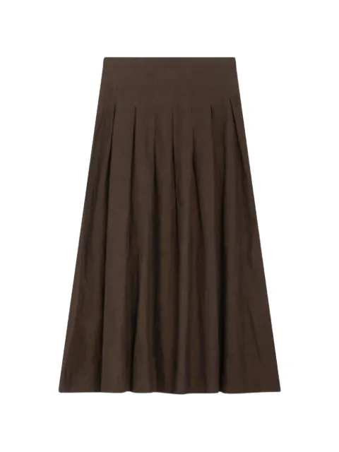 PT Torino Mirna knife-pleat high-waisted midi skirt Brown GORAZ00STDZI33