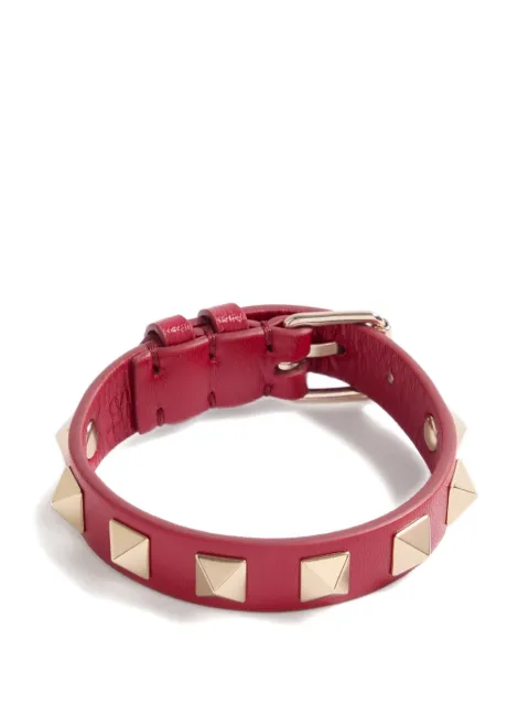 Valentino Garavani Rockstud leather bracelet Red WJ0X53GXW