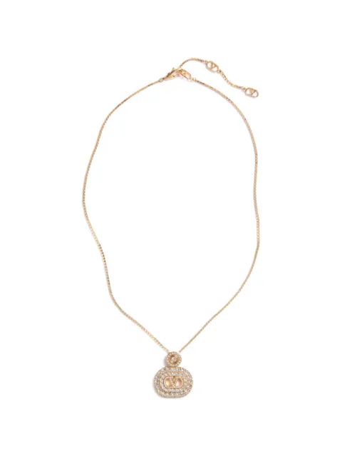 Valentino Garavani Vlogo Signature metal and swarovski crystal necklace Gold WJ0CE3YCW