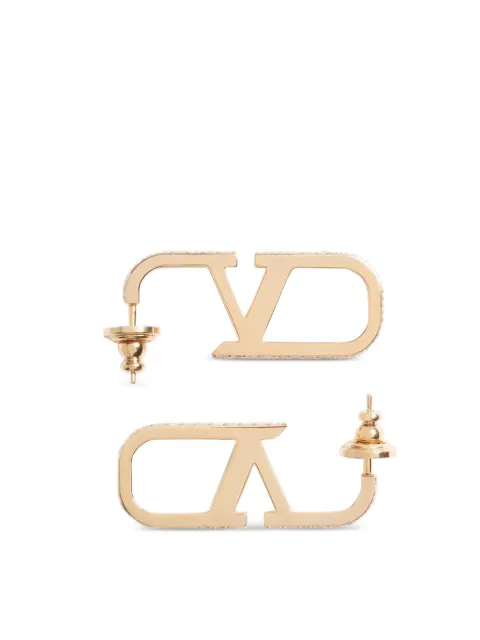 Valentino Garavani Vlogo Signature metal and swarovski crystal earrings Gold WJ0CD6YCW