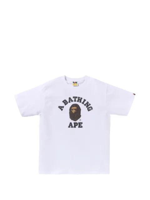 A BATHING APE® Ape Head glitter-effect T-shirt White 001TEM201005M