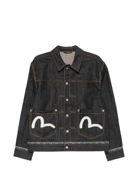 EVISU Seagull-embroidered denim jacket Blue 2ESHTM6DJ1001INDX