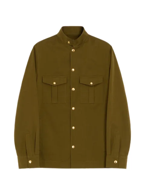 Valentino Garavani shirt jacket in canneté cotton with VLogo-embroidery Green VCIR65BFB