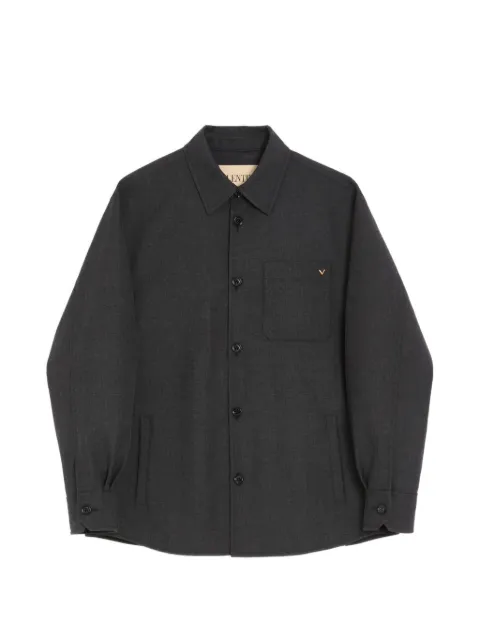 Valentino Garavani shirt jacket in nylon gabardine with VGold Grey V01AWAZ2G